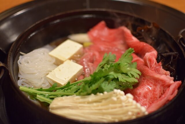 米沢牛のすき焼き