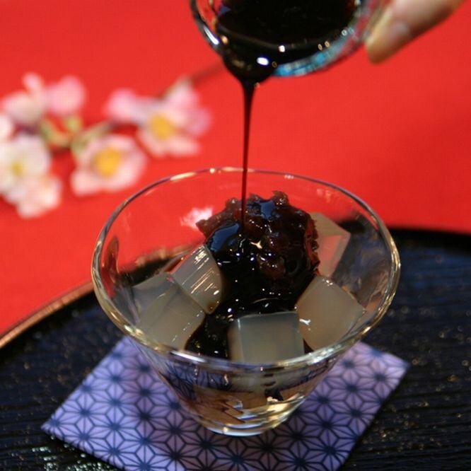 黒蜜とあんこ味のデザートところてん