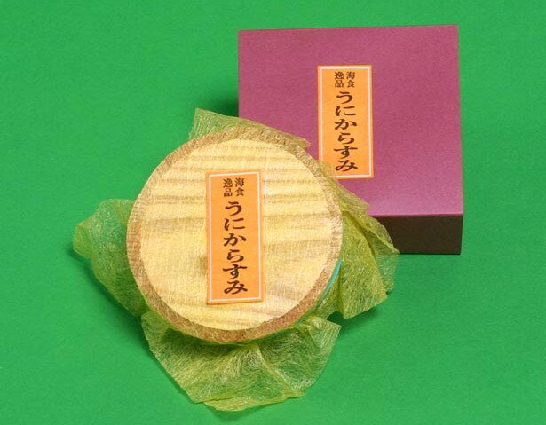箱付き木樽入りのうにからすみ
